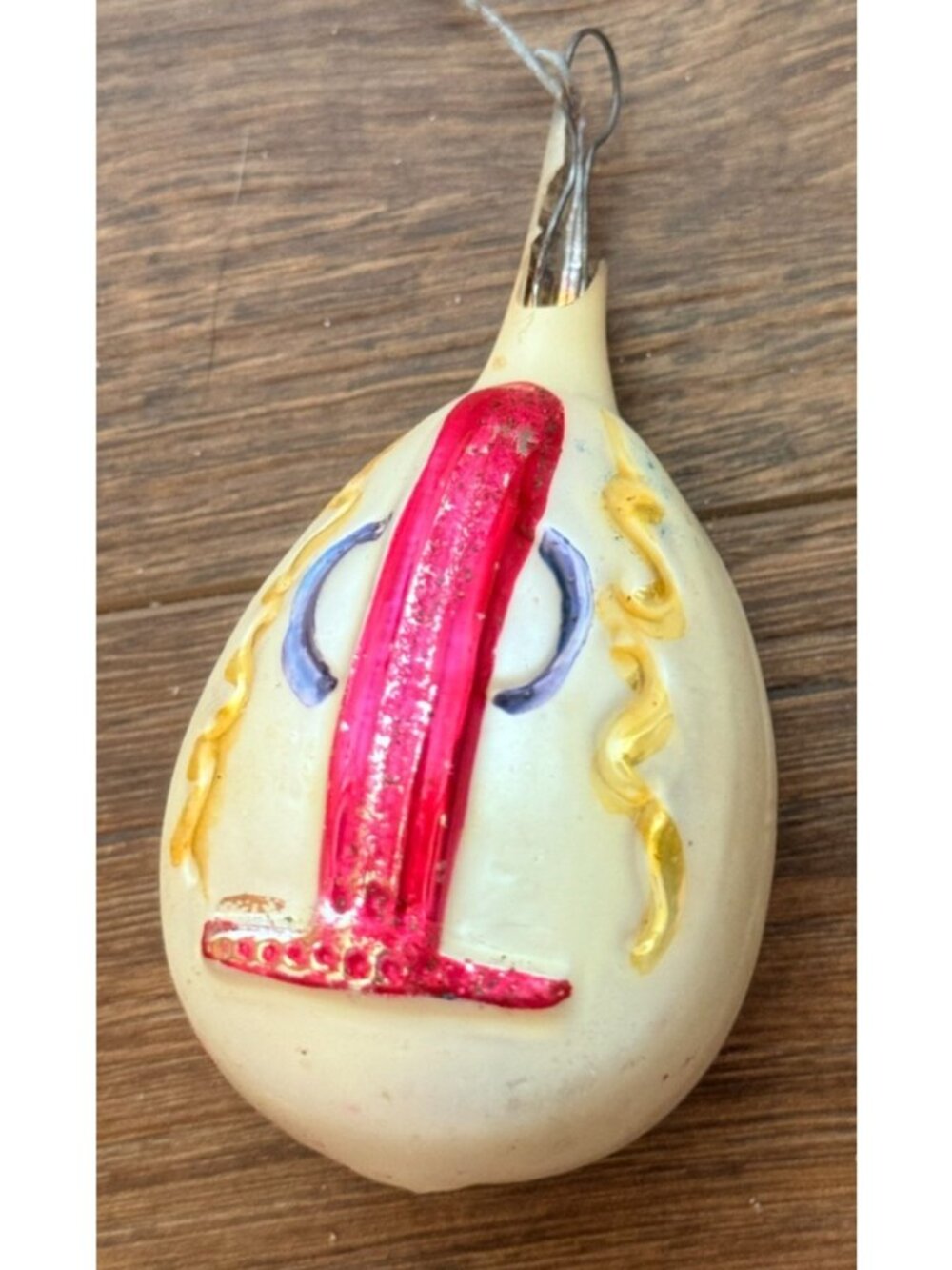 Vintage Mandolin Cello Figural Christmas Ornament Mercury Glass Guitar